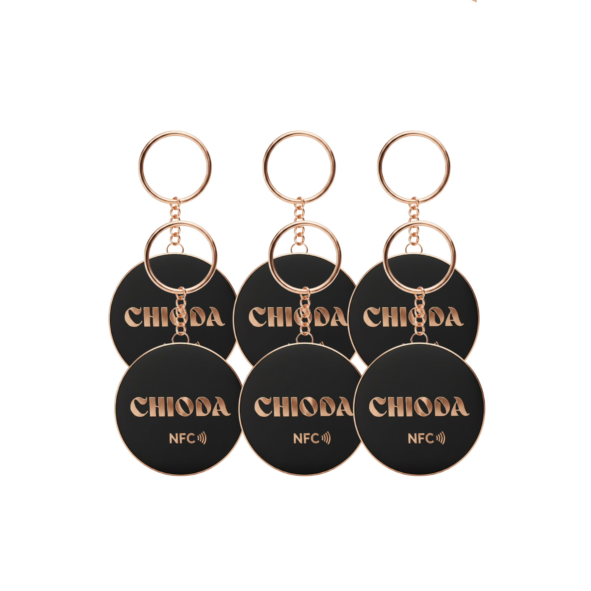Chioda.TAP Set 1/3/6 Portachiavi NFC che Trasforma il Tuo Biglietto da Visita