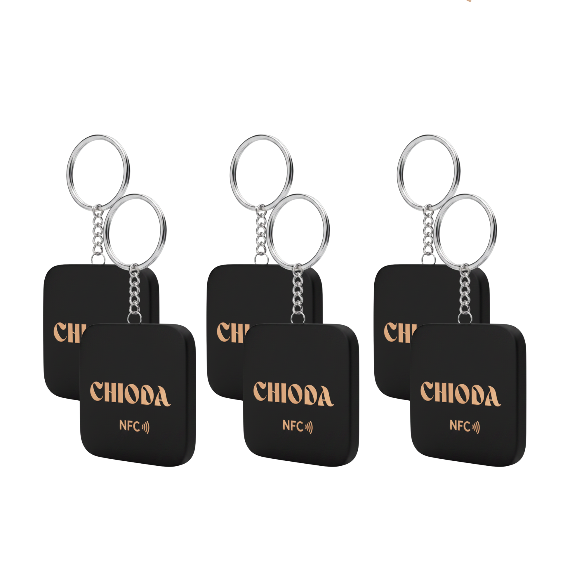 Chioda.TAP Set 1/3/6 Portachiavi NFC che Trasforma il Tuo Biglietto da Visita
