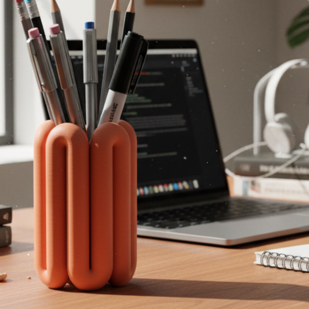 Portapenne Design Curve Organizer Scrivania  Matte 6 Colori | Made in Italy