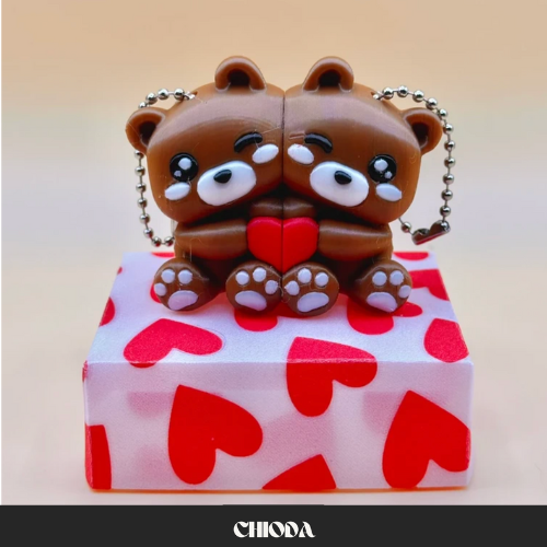 Confezione regalo + portachiavi coppia Orsacchiotti