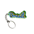 Set 1/3/6 Portachiavi Brasil – Tricolore 3D con Font Elegante | Idea Regalo Souvenir Brasiliano