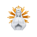 Madonna 20cm – Scultura Sacra Effetto Marmo Bianco e Aureola Dorata | Artigianato Toscana