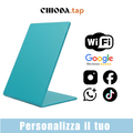Chioda.TAP–Targhetta NFC Personalizzabile per Recensioni Google, wifi e Link Aziendali | Stand da Banco Professionale 15×10×6,5cm | Compatibile iOS/Android