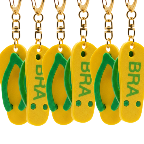 Chioda - Set 6 Portachiavi Stilo havainas Brasil 5cm-Scritta BRA-negozi di souvenir e regali