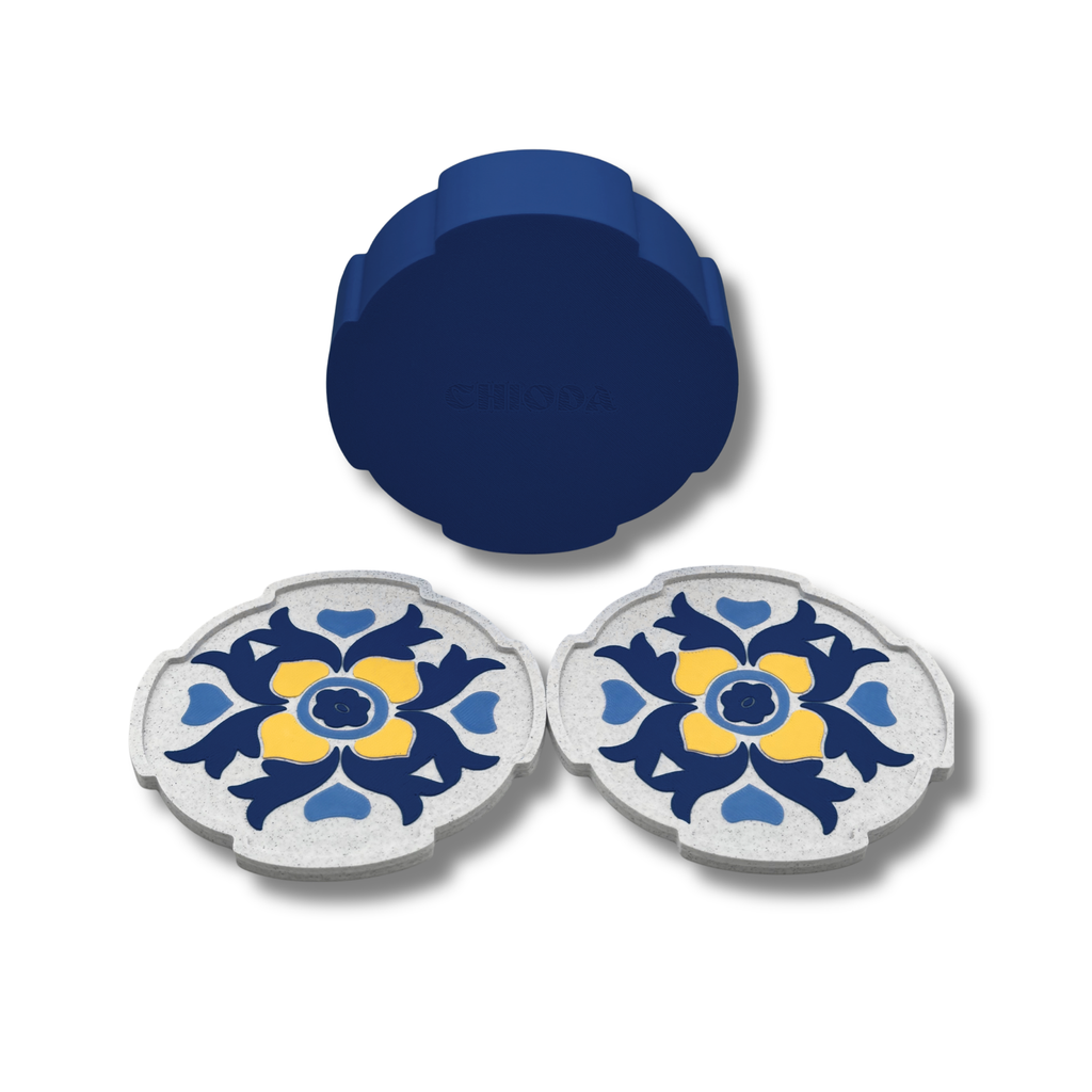 Sottobicchieri Taormina Colorati | Design Sicilia Elegante Set 4 Sottobicchieri - Rosso, Blu, Arancione o Verde