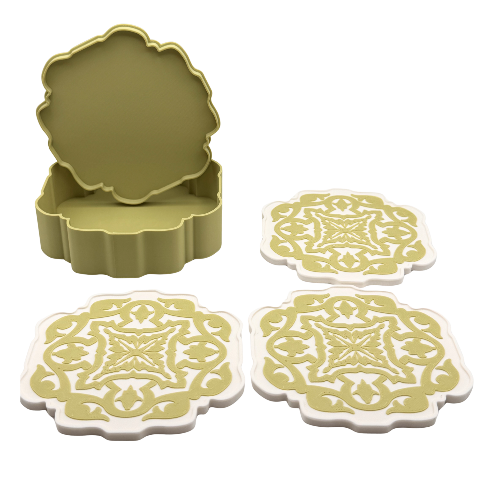 CHIODA Set di 4 Sottobicchieri Puglia Floreale Esclusivo - Design Italiano Sofisticato per Tavola Elegante