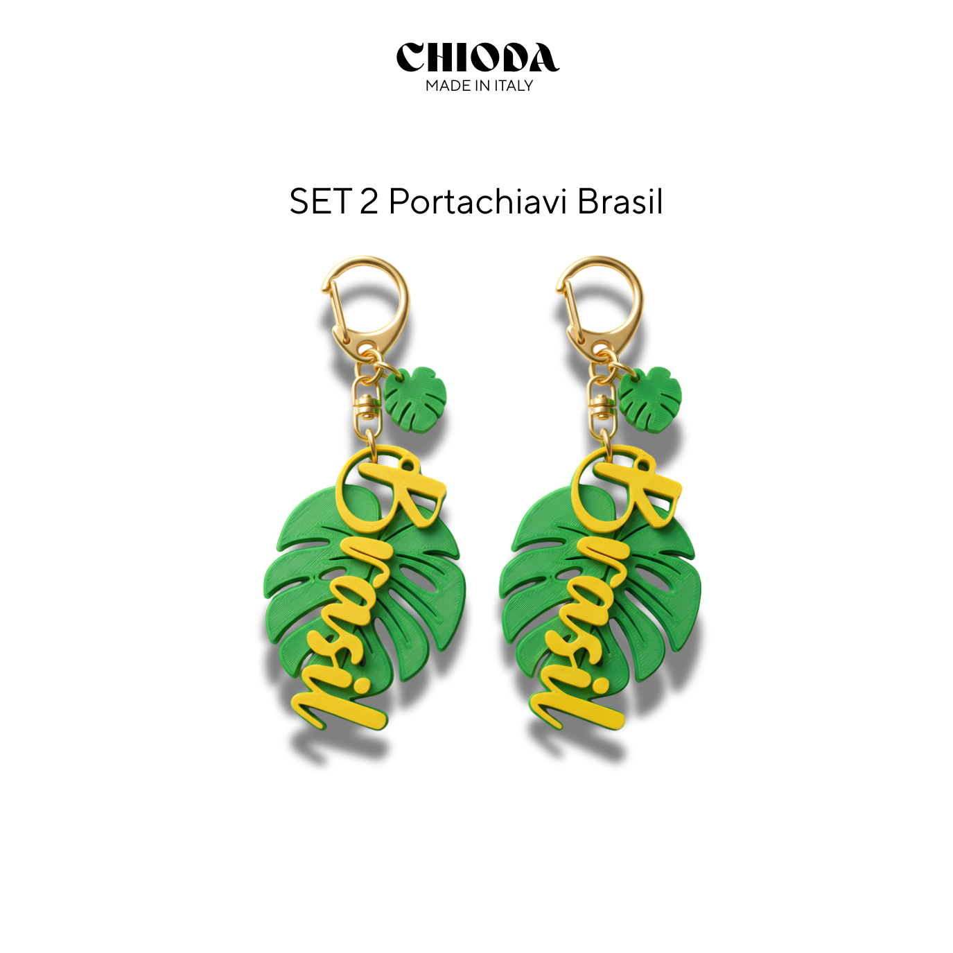 Portachiavi Foglia di Monstera BRASIL – Ciondolo Elegante Stile Tropicale | Set da 2/8 Pezzi