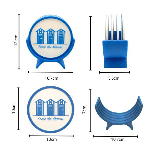 Set 4pz Sottobicchieri Ø10cm Forte dei Marmi + supporto elegante a tema pesciolini by Chioda – Made in Italy (Cópia) (Cópia)