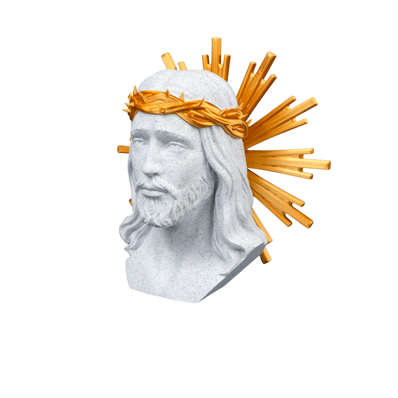 Volto di Gesù Effetto Marmo e Oro