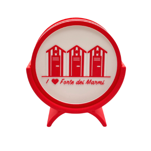 Set 4pz Sottobicchieri Ø10cm i Love Forte dei Marmi + supporto elegante a tema pesciolini by Chioda – Made in Italy (Cópia) (Cópia) (Cópia)