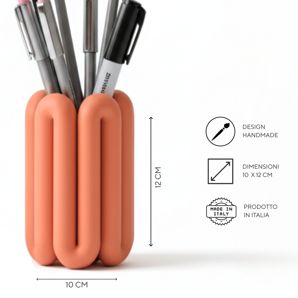 Portapenne Design Curve Organizer Scrivania  Matte 6 Colori | Made in Italy