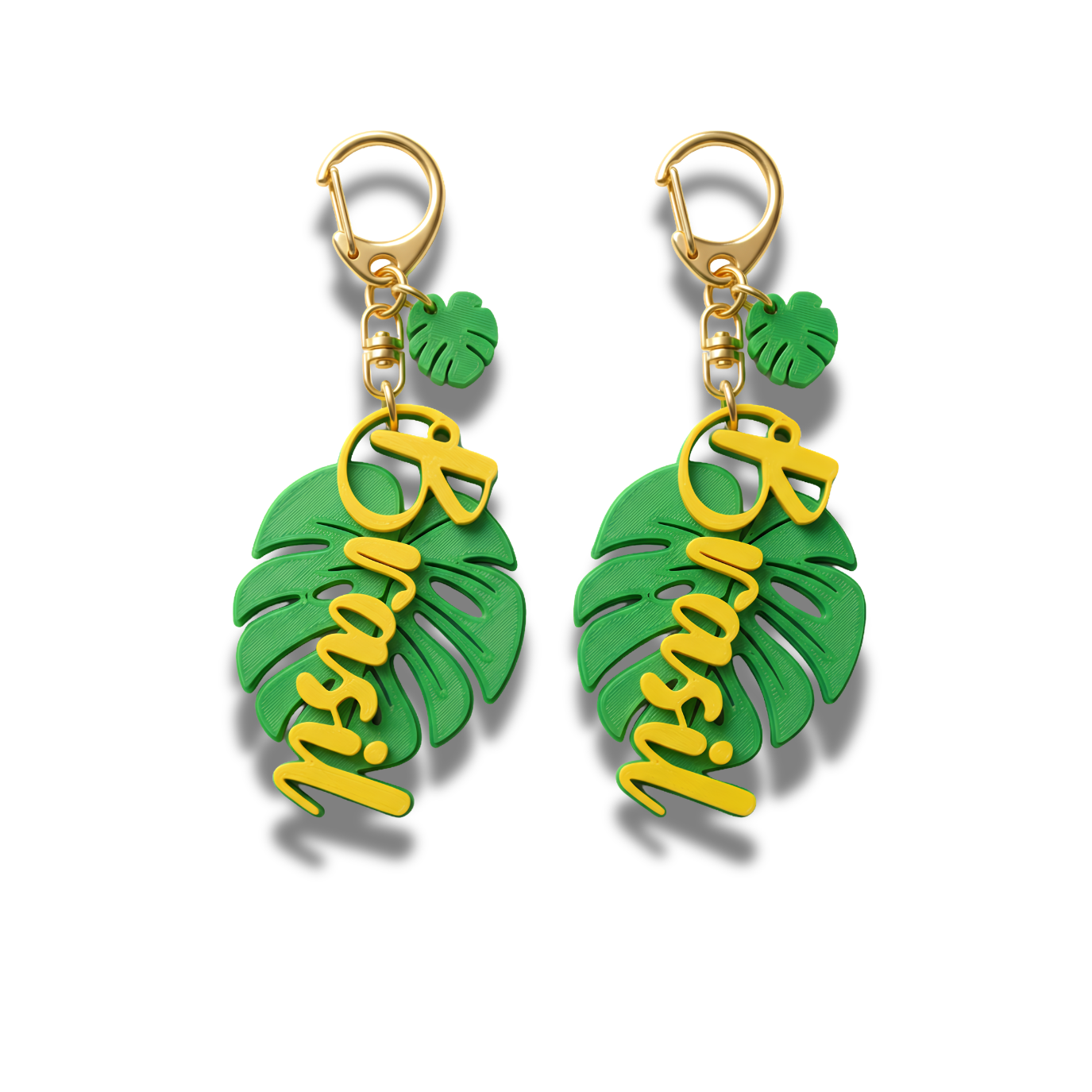 Portachiavi Foglia di Monstera BRASIL – Ciondolo Elegante Stile Tropicale | Set da 2/8 Pezzi