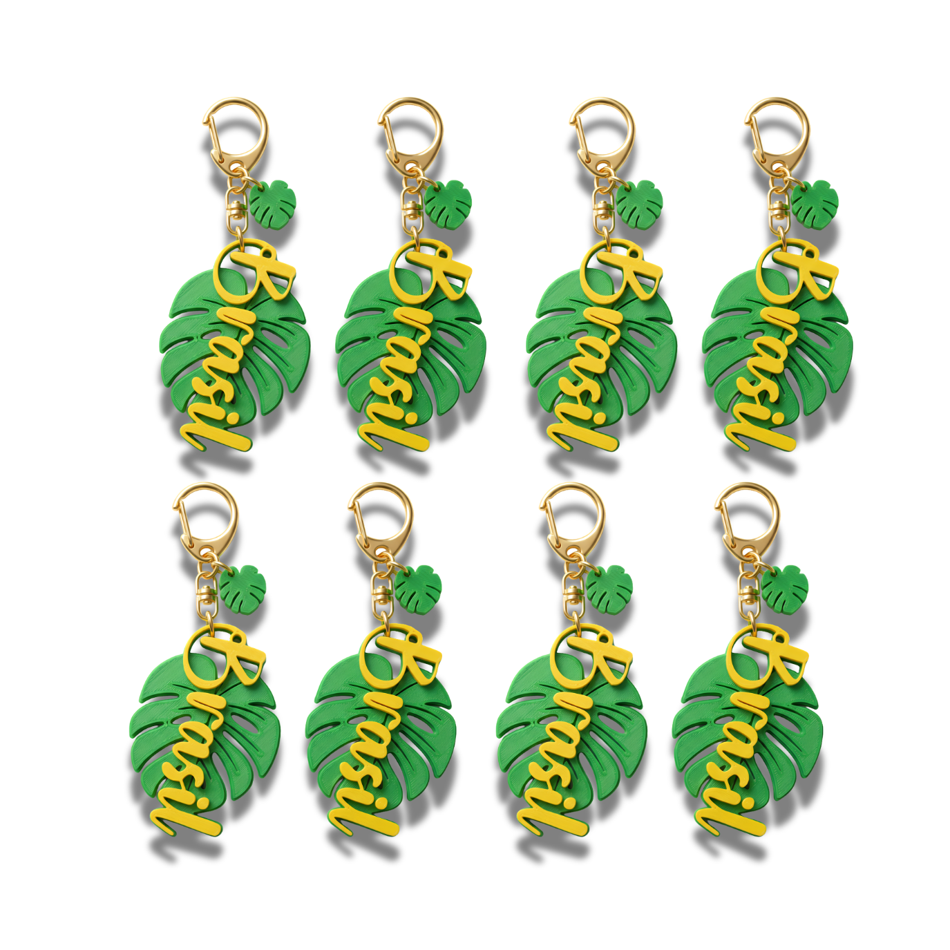 Portachiavi Foglia di Monstera BRASIL – Ciondolo Elegante Stile Tropicale | Set da 2/8 Pezzi