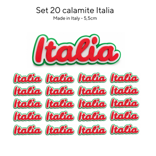 Calamite Italia Tricolore – Magneti da Frigo Verde Bianco Rosso con Scritta "Italia" Elegante | Design Esclusivo Chioda – Set da 10 o 20 Pezzi