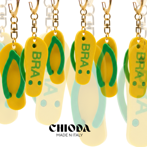 Chioda - Set 6 Portachiavi Stilo havainas Brasil 5cm-Scritta BRA-negozi di souvenir e regali