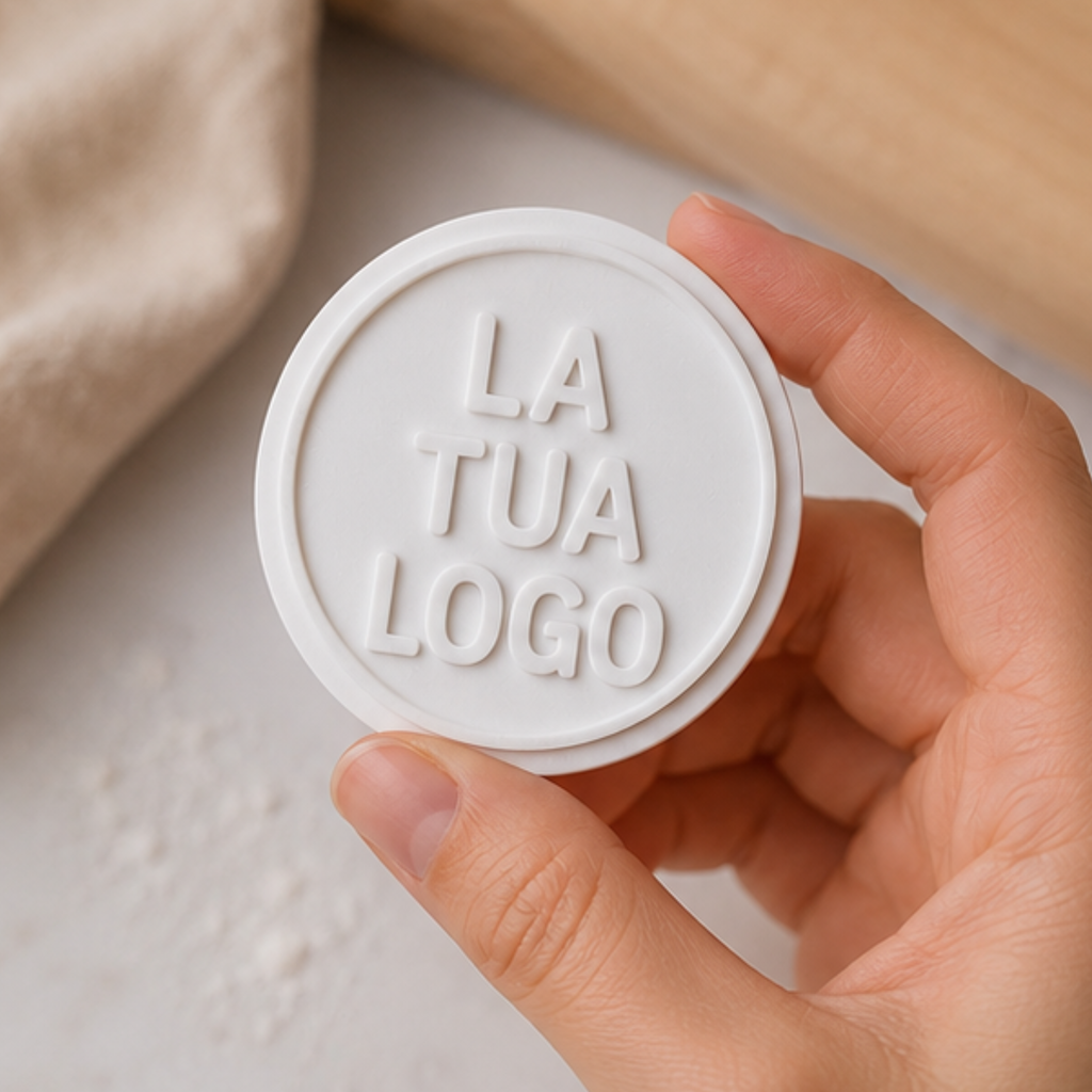 Chioda.cotti Timbro Biscotti Personalizzato Logo 6-8cm - Stampo Professionale Manico Ergonomico