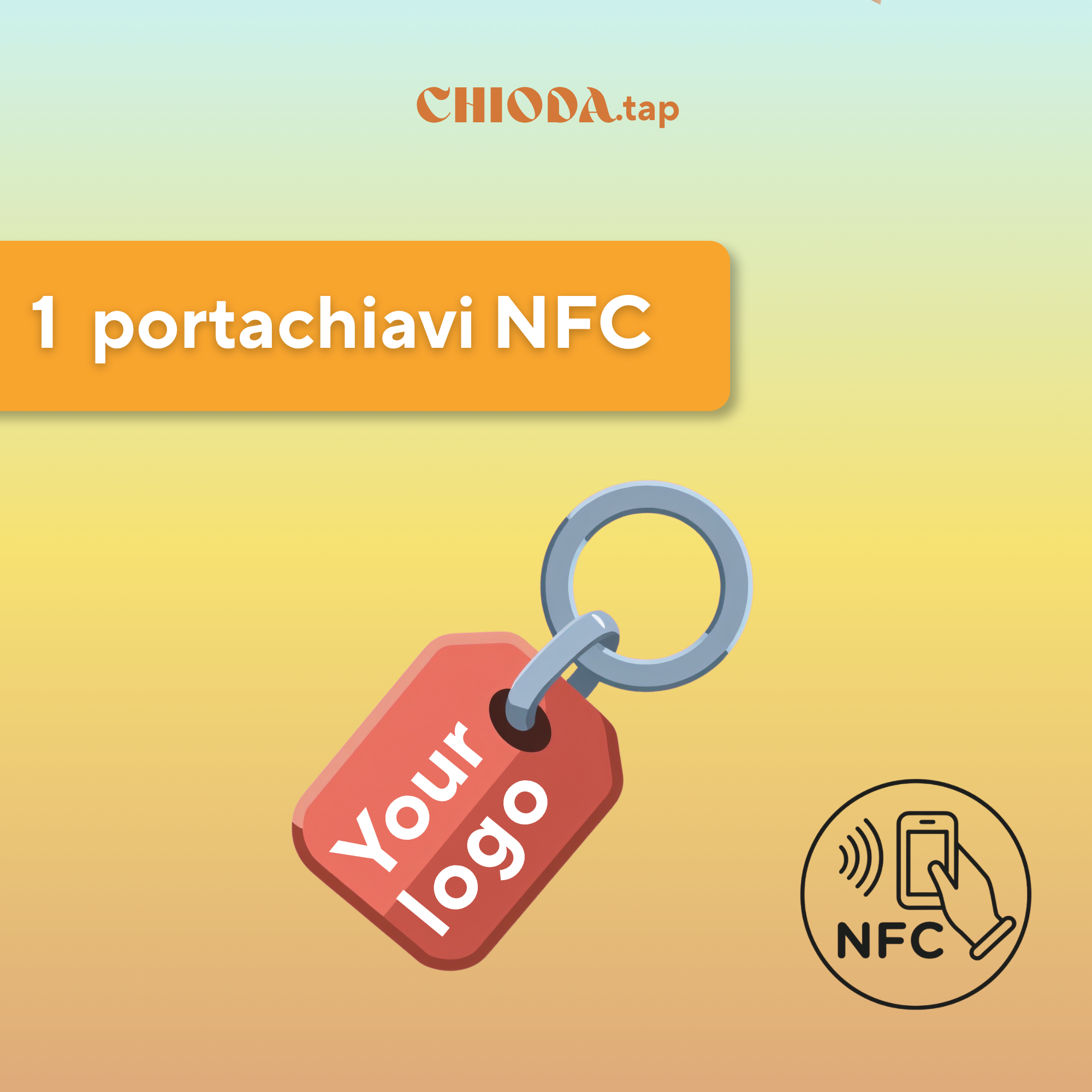 Chioda.TAP - 1 Portachiavi personalizzabile con tag NFC