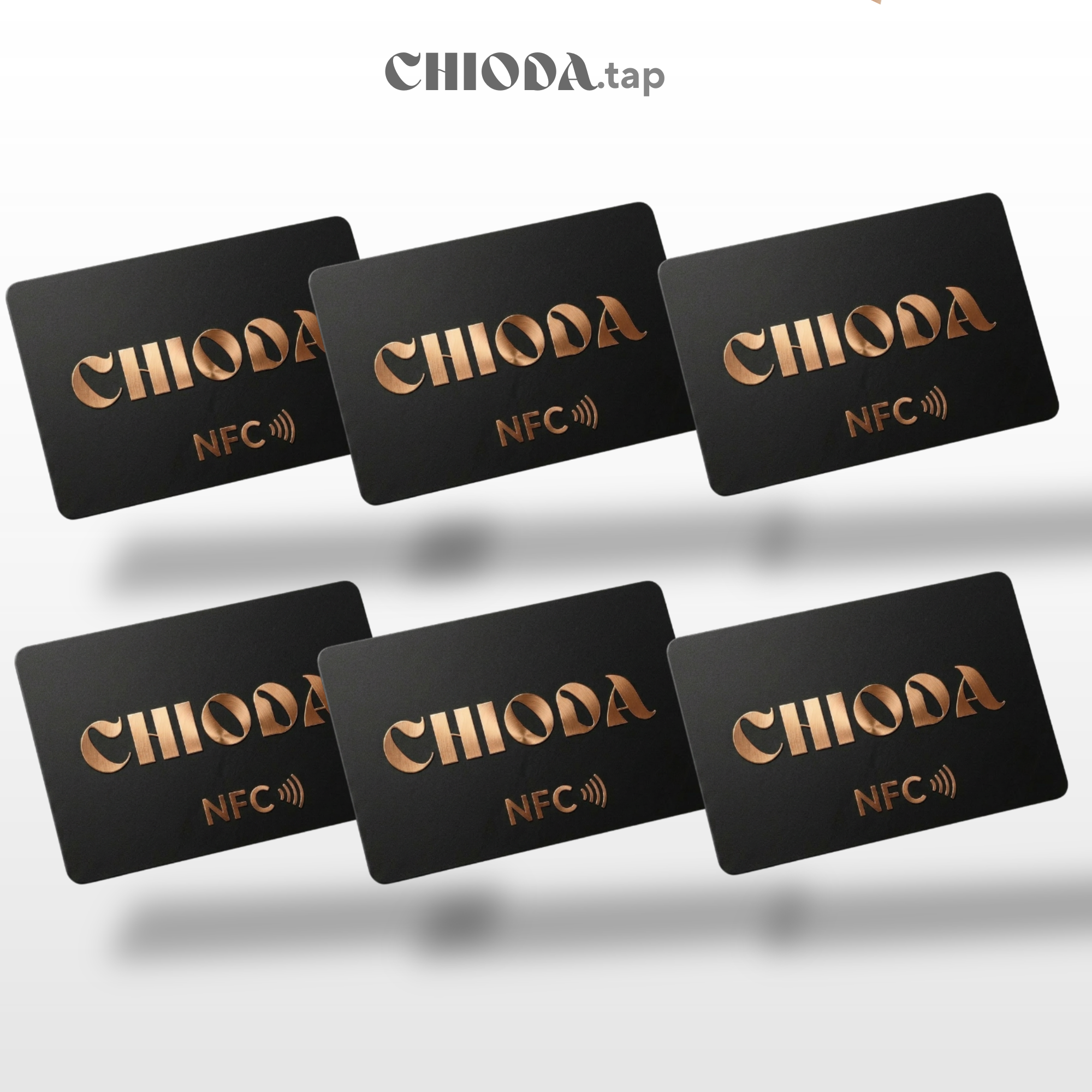 CHIODA.TAP:  Set 6/12 Tessere da Visita NFC Personalizzato con Logo, Tessera Contactless Programmabile, Social & vCard, Design Moderno 100% Made in Italy