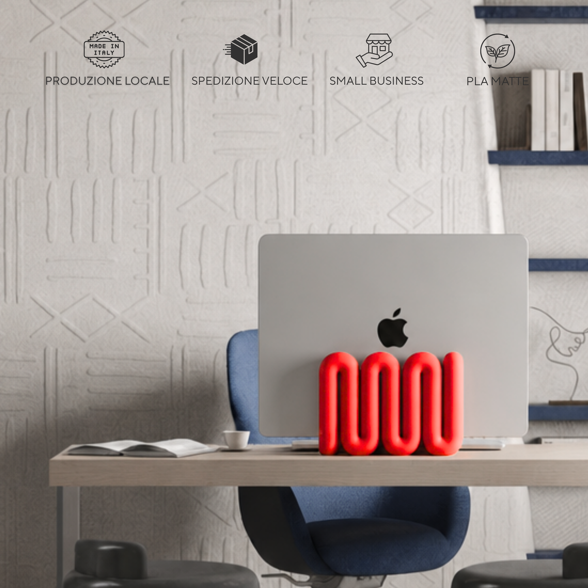 Supporto Notebook Tablet Design | 6 colori - Made in Italy Chioda.Wave