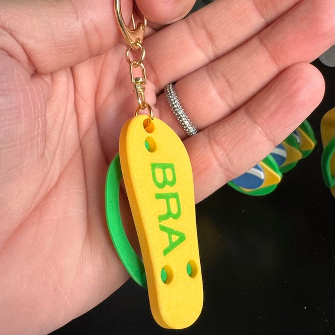 Chioda - Set 6 Portachiavi Stilo havainas Brasil 5cm-Scritta BRA-negozi di souvenir e regali
