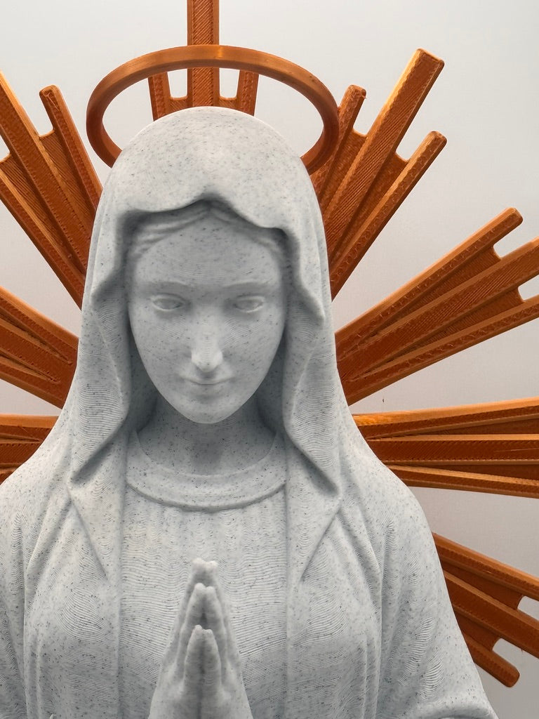Madonna 20cm Vergine Maria Personalizzabile - colori Marmo e Oro - Bomboniera Comunione e Regalo Mamma