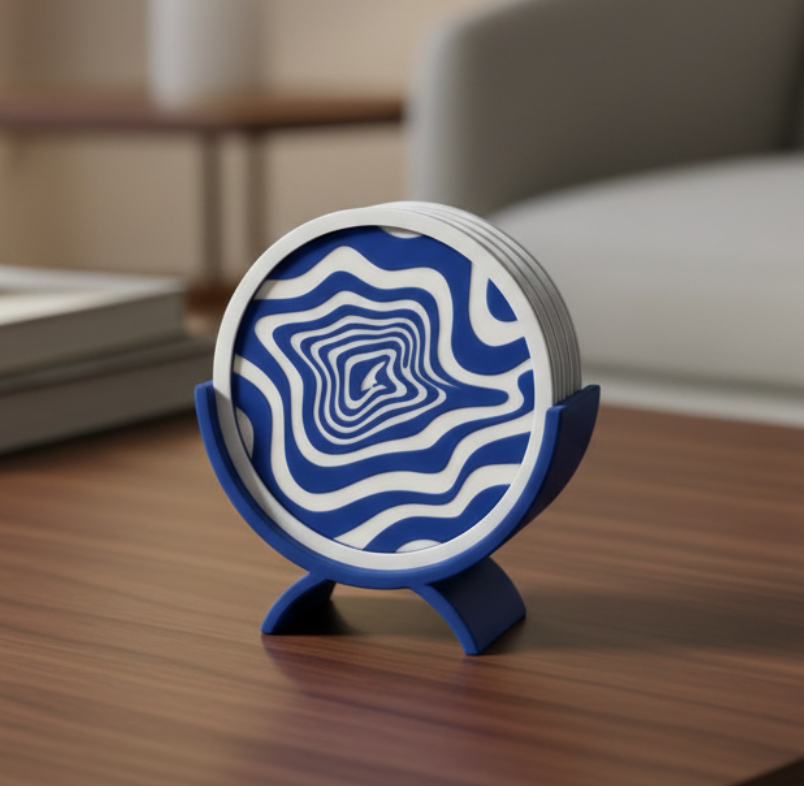 Sottobicchieri BLU.CAPRI by Chioda – Set 4 pz Ø10 cm Made in Italy