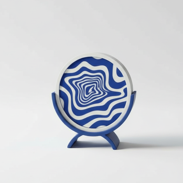 Sottobicchieri BLU.CAPRI by Chioda – Set 4 pz Ø10 cm Made in Italy