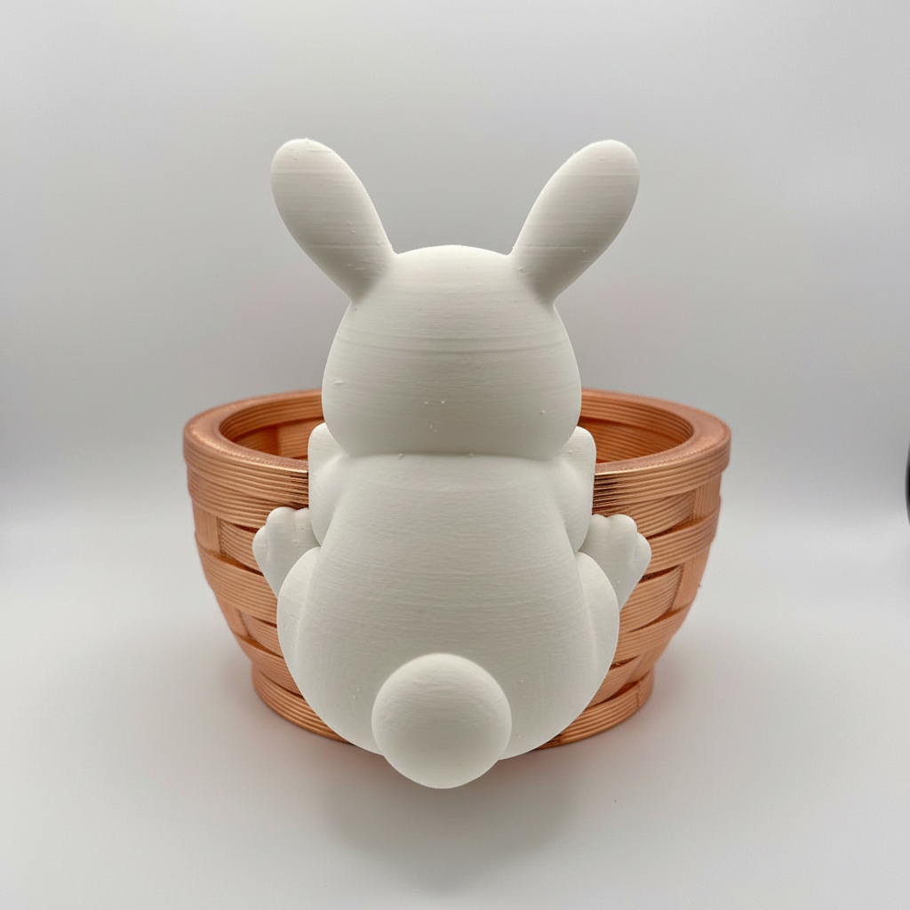 Cestino ORO con coniglietto 14cm