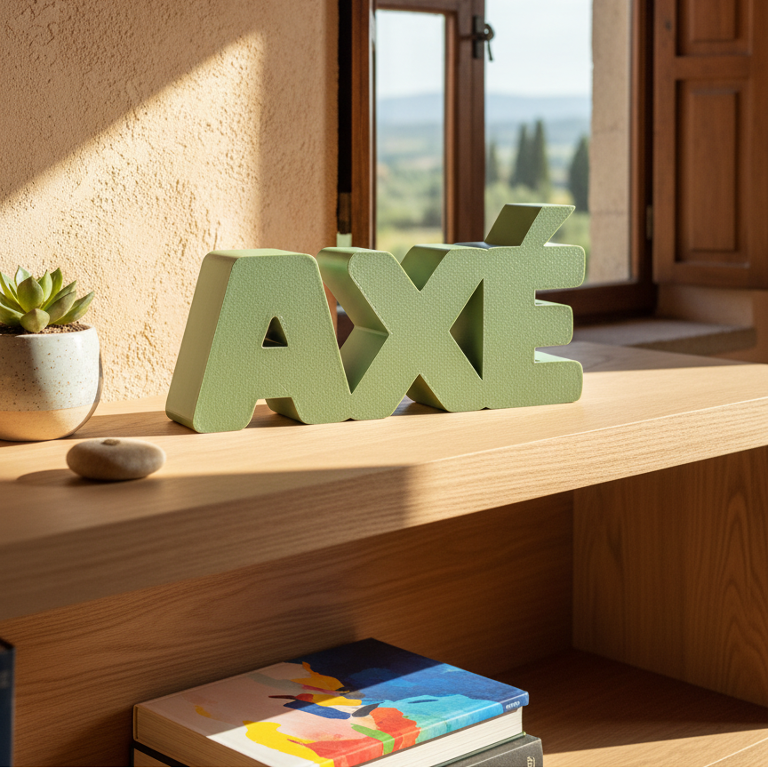 Scritta AXÉ Decorativa 3D energia positiva buona fortuna e protezione in casa