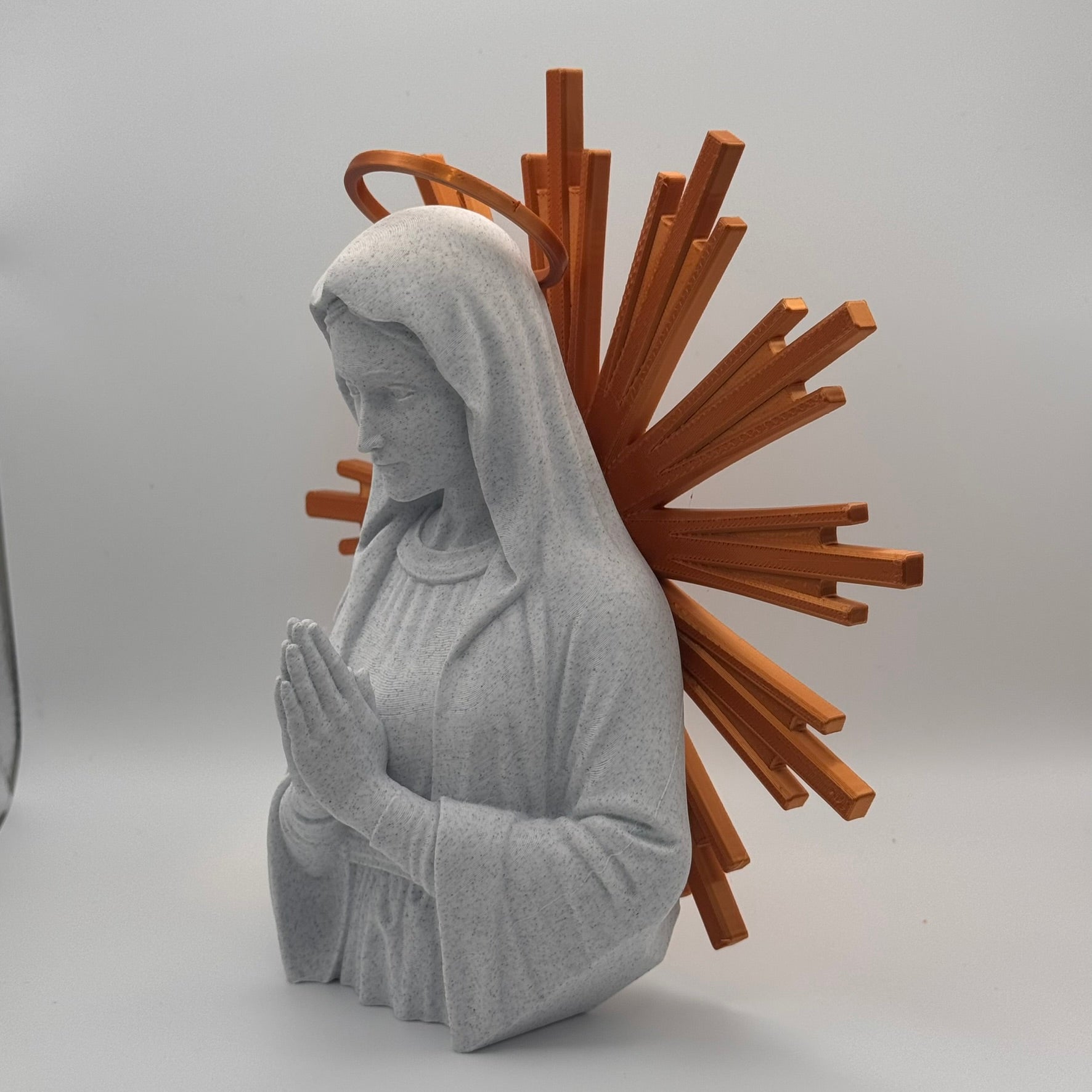 Madonna 20cm Vergine Maria Personalizzabile - colori Marmo e Oro - Bomboniera Comunione e Regalo Mamma