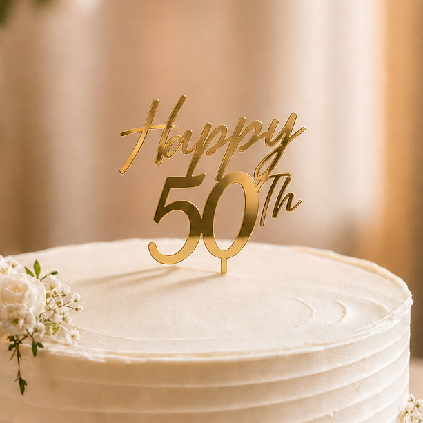 Topper 3D Personalizzato + Nome | Torta Compleanno Oro Glitterato| Chioda Studio