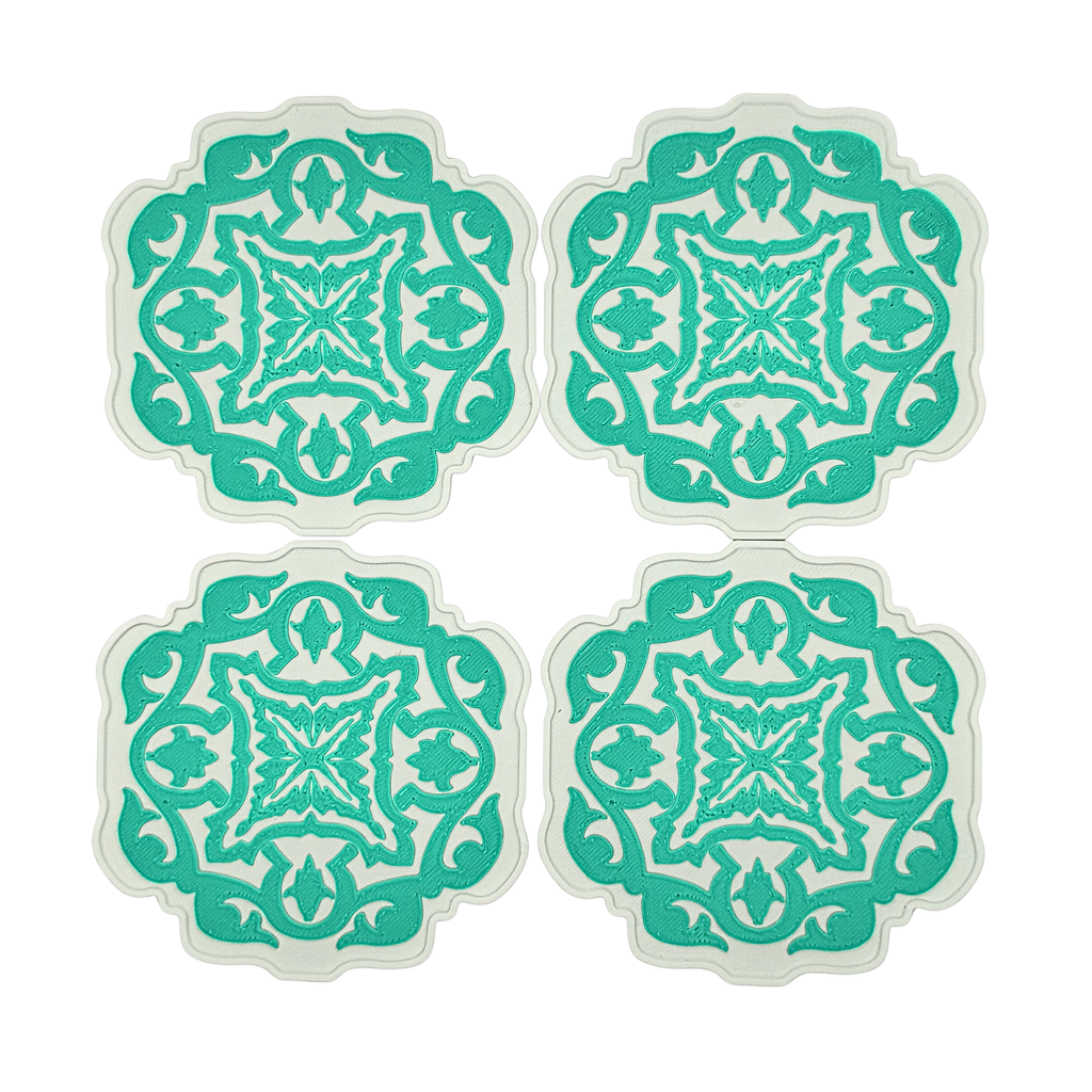 CHIODA Set di 4 Sottobicchieri Puglia Floreale Esclusivo - Design Italiano Sofisticato per Tavola Elegante