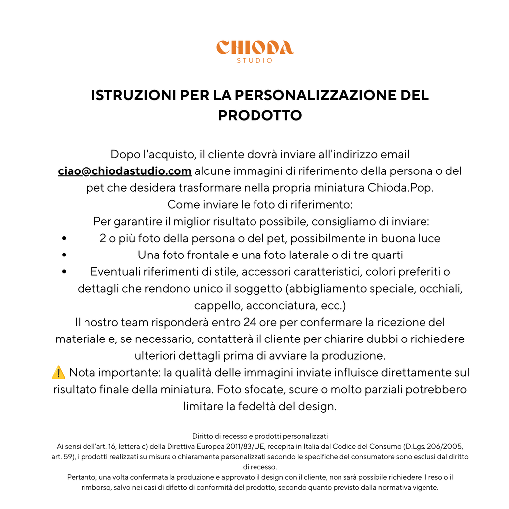 Chioda.Pop – Statuina Personalizzata stile Chibi/Funko | Miniatura Cartoon su Misura | Idea Regalo Unica | Design Artigianale