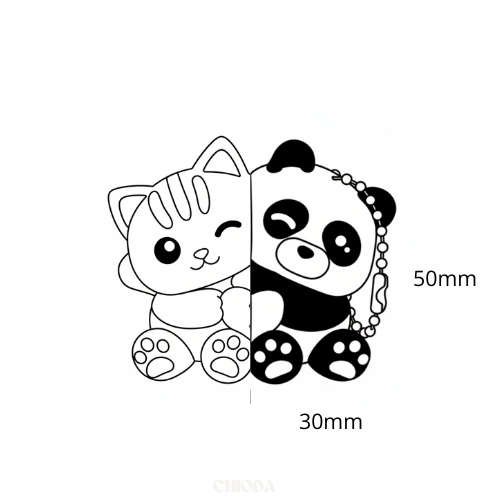 Portachiavi Coppia magnetici Gattino e Panda