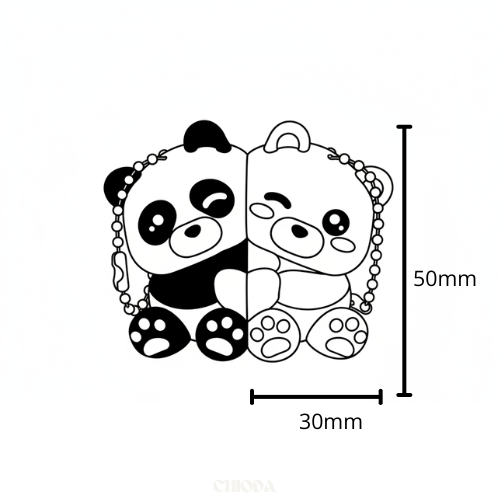 Coppia magnetici ORSO e PANDA (portachiavi)