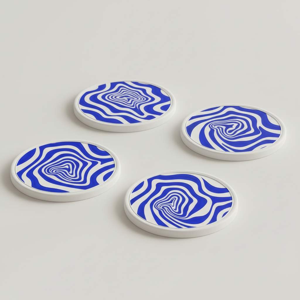 Sottobicchieri BLU.CAPRI by Chioda – Set 4 pz Ø10 cm Made in Italy
