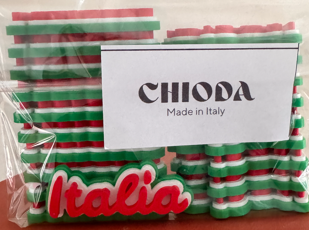 Chioda Set 20 Calamite Italia Tricolore 5,5cm - Made in Italy - Calamite Souvenir Italiani - Gadget Made in Italy per Negozi e Regali Amici