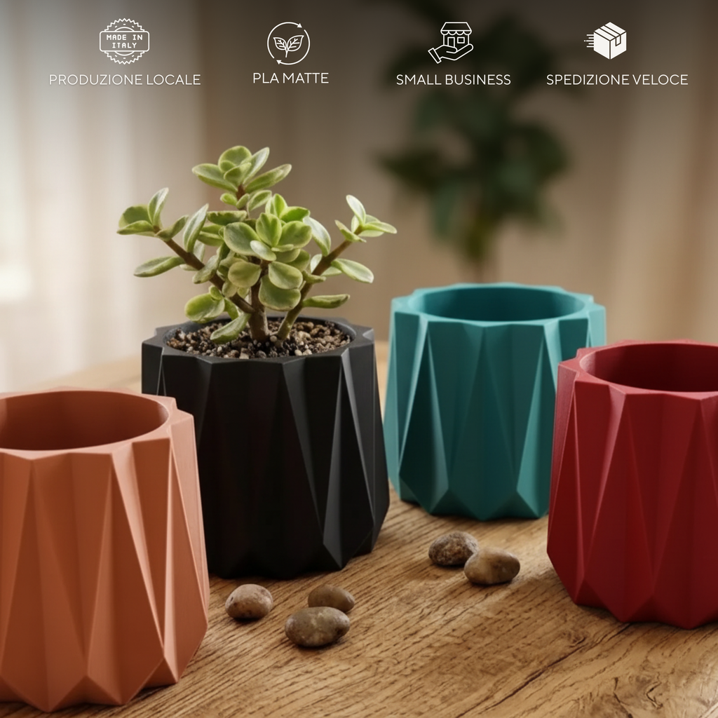Vaso Piante Euclide Design Geometrico | 3 Misure | Chioda