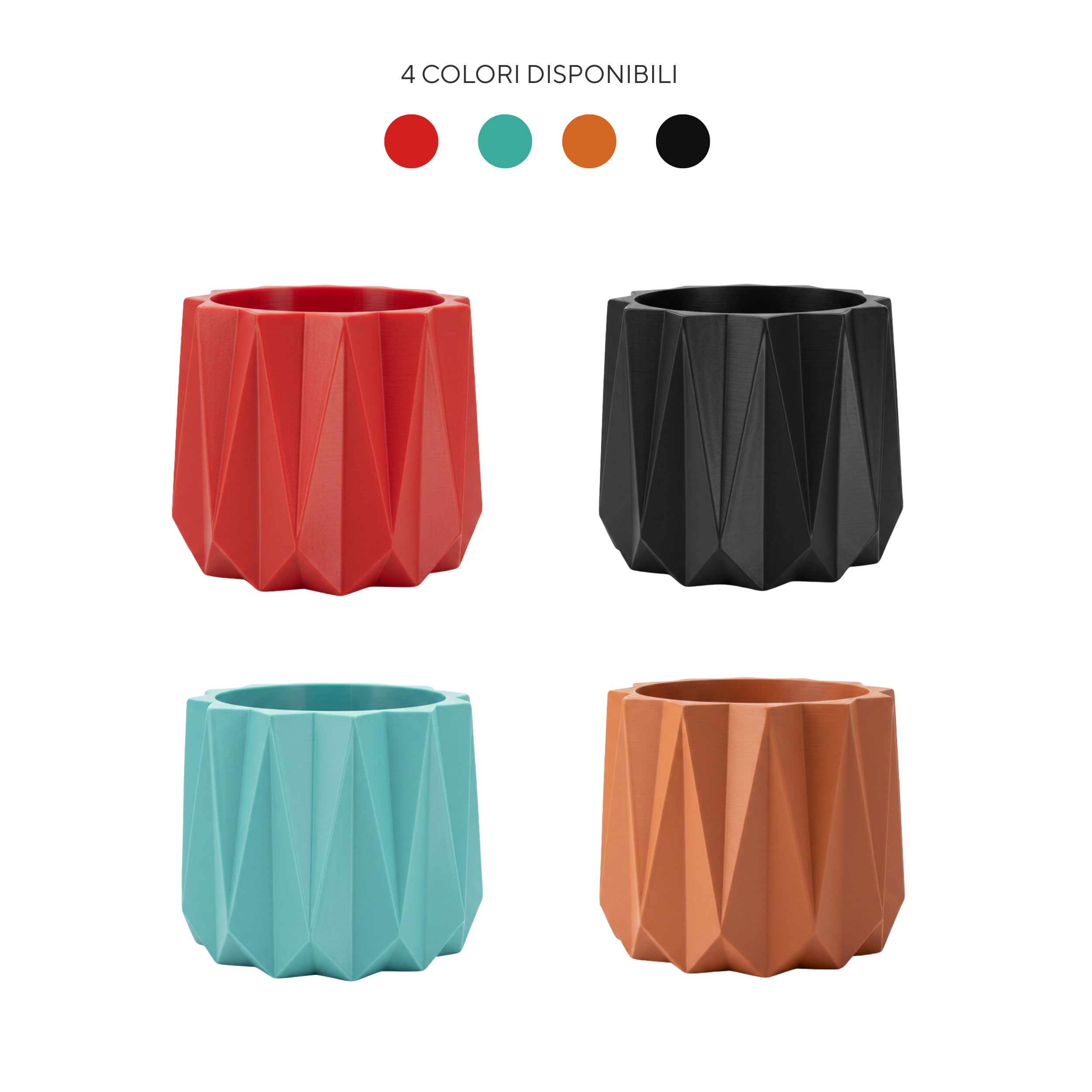 Vaso Piante Euclide Design Geometrico | 3 Misure | Chioda