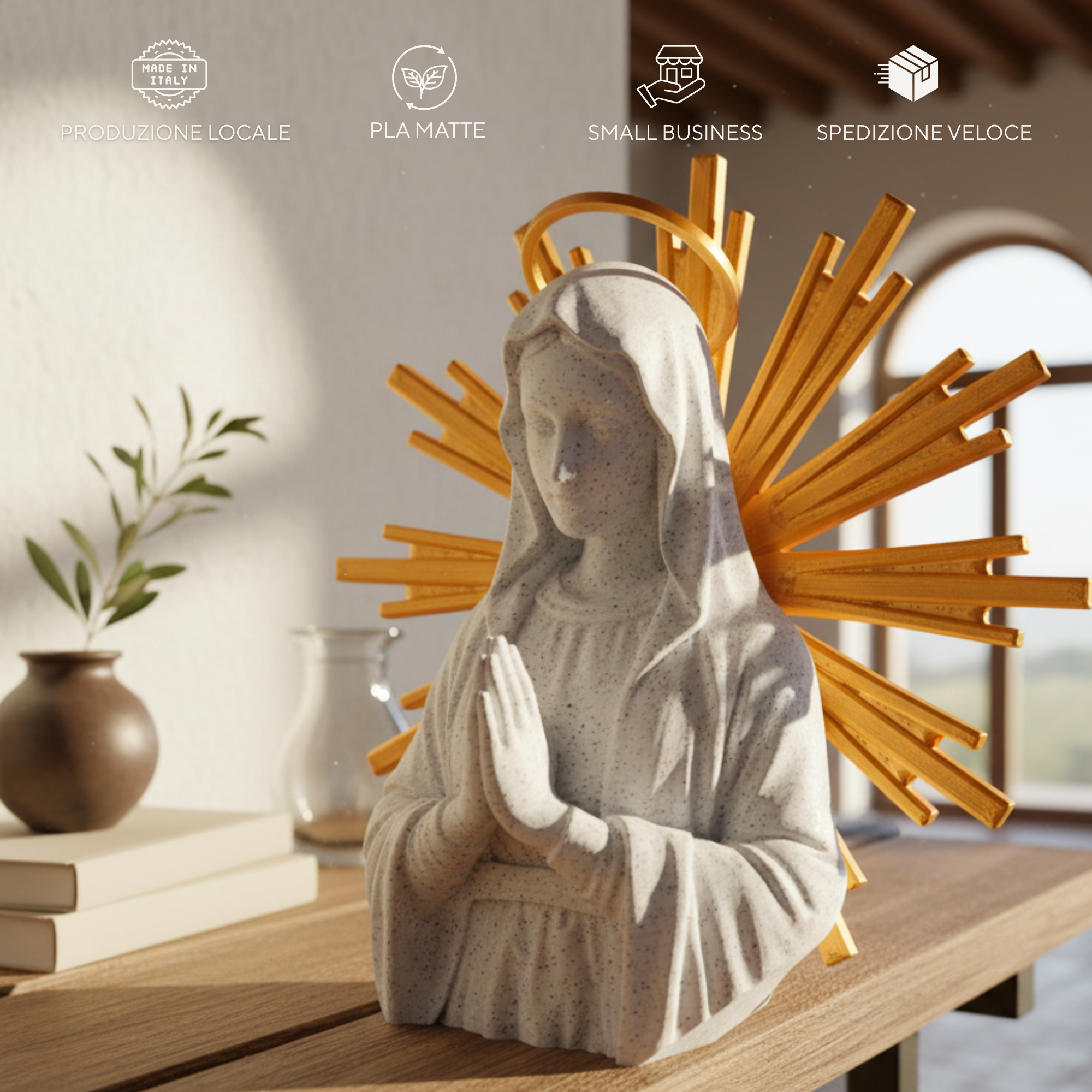 Madonna Vergine Maria Scultura Sacra | Artigianato Toscana