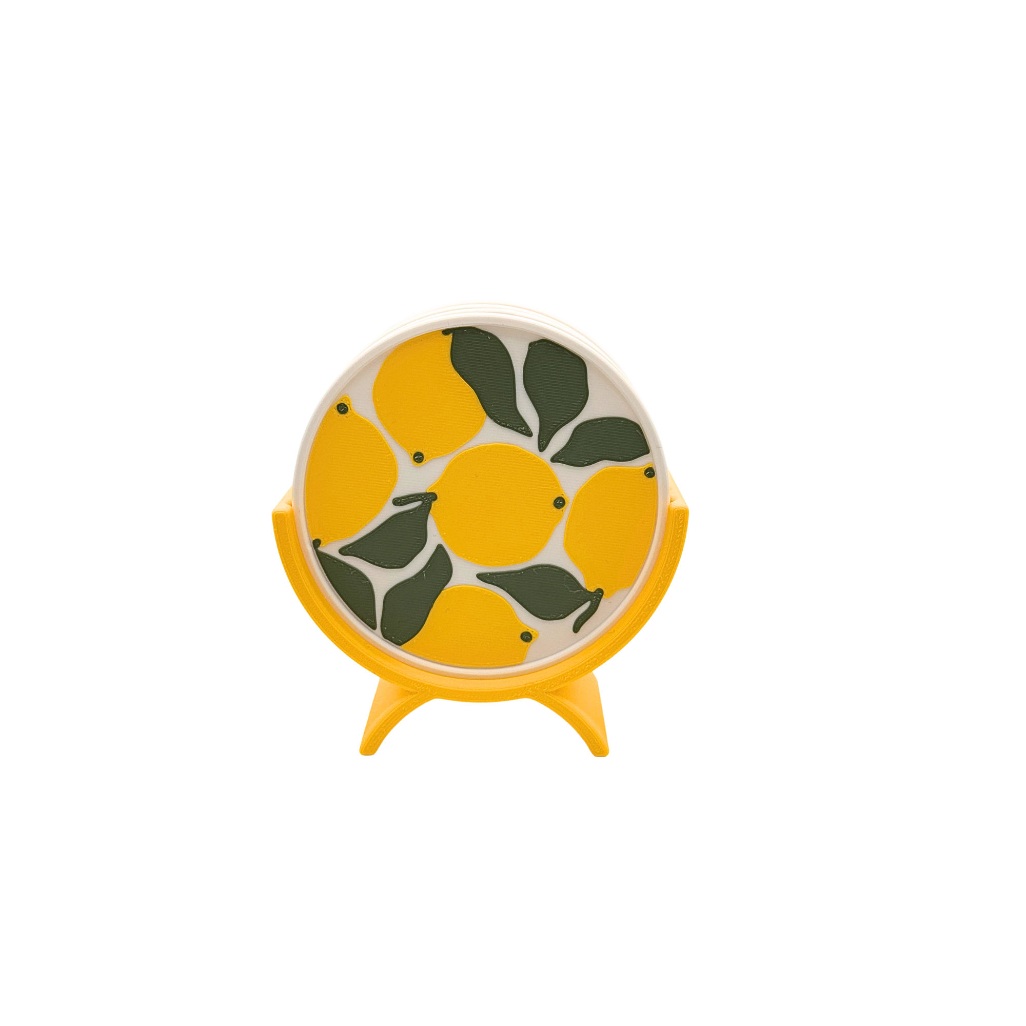 Set 4 Sottobicchieri Design Limone con Supporto Elegante