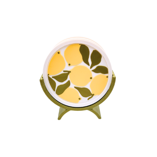 Set 4 Sottobicchieri Design Limone con Supporto Elegante