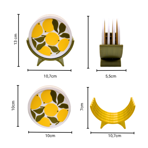 Sottobicchieri Limone By Chioda– Set 4 pz Ø10 cm