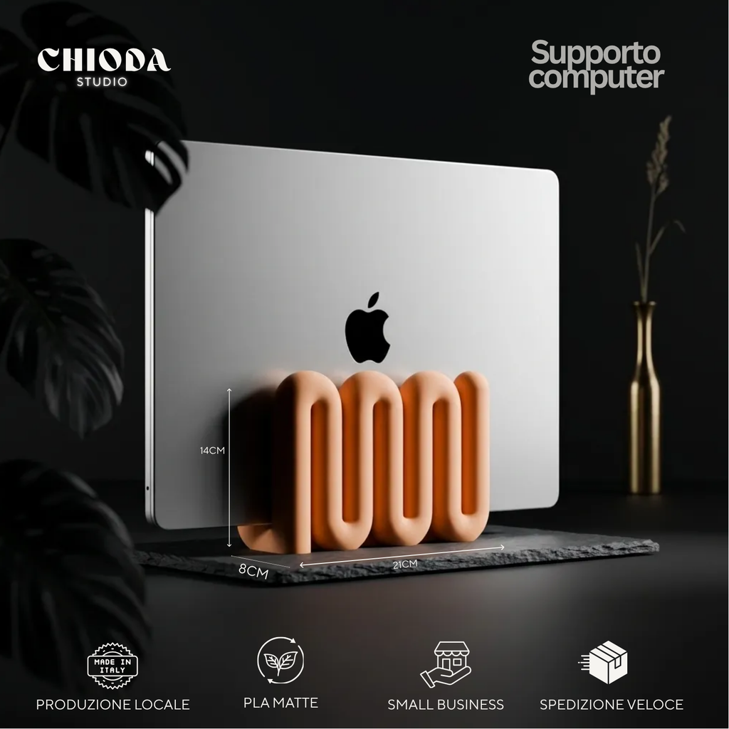 Chioda.wave Supporto Notebook e Tablet | 5 colori - Made in Italy