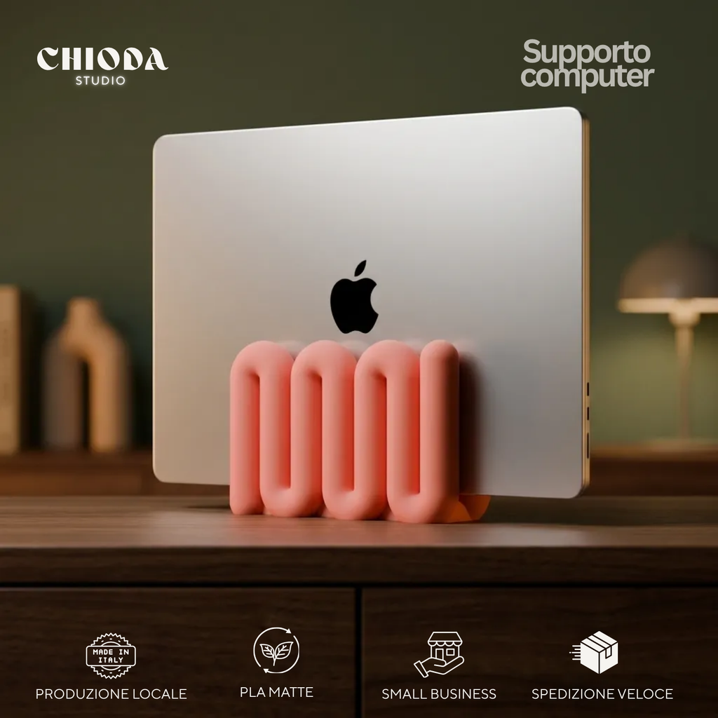 Chioda.wave Supporto Notebook e Tablet | 5 colori - Made in Italy